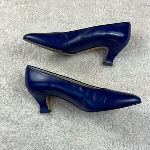 Vintage 80s Liz Claiborne pointed toe blue pumps, size 6 M